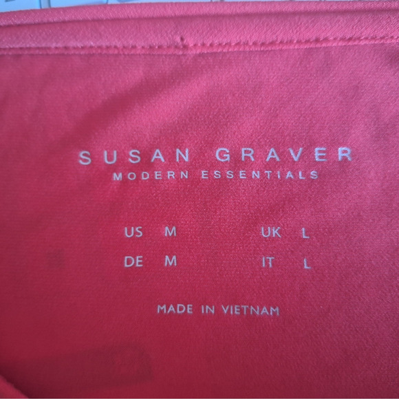 Susan Graver Modern Essential QVC Women Medium Watermelon Liquid Knit Blouse - Picture 6 of 8